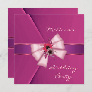 Einladung Elegant Rosa Velvet Flora Bow 2