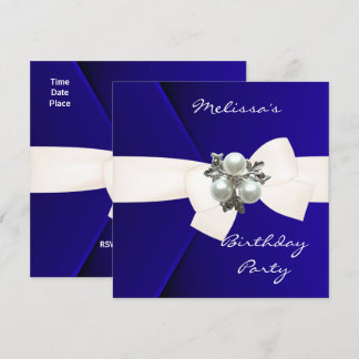 Einladung Elegant Royalblauer Samtperle