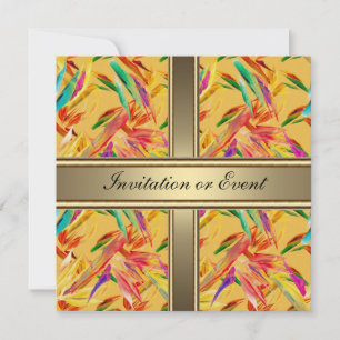 Einladung Elegante Vintage Blume Gelb