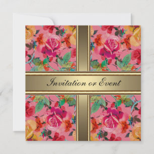 Einladung Elegante Vintage Blumen Rosa