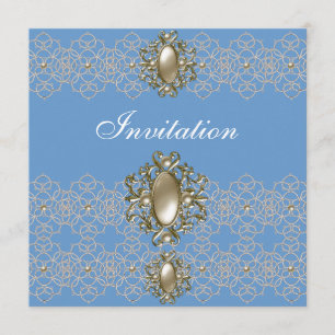 Einladung für alle Anlässe Art Nouveau Spitze Schm
