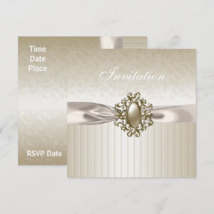Einladung für alle Anlässe Biege Creme Schmuck