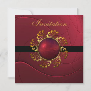 Einladung für alle Anlässe Rich Red Print Jewel