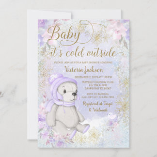 Einladung für Baby mit kalter Außendusche