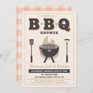 Einladung für Baby Q Dusche   Peach Baby Q