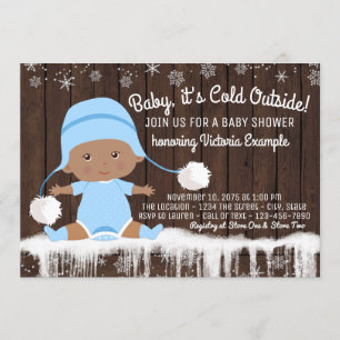 Einladung für Baby's Cold Outside Ethnic Boy Dusch