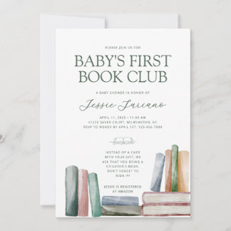Einladung für Baby's First Book Club Baby Shower