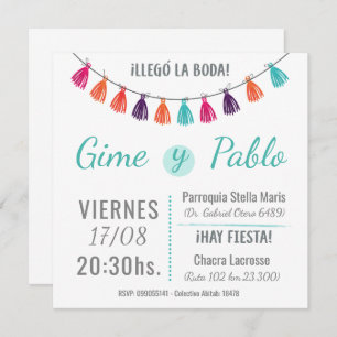 Einladung für die unterhält Hochzeit mit Farbe und