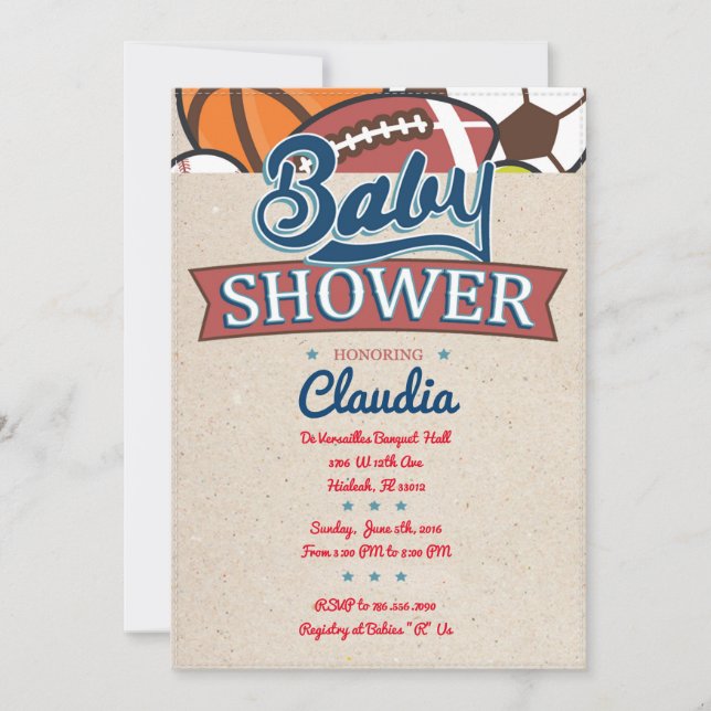 Einladung für eine Sporthinderdusche (Vorderseite)