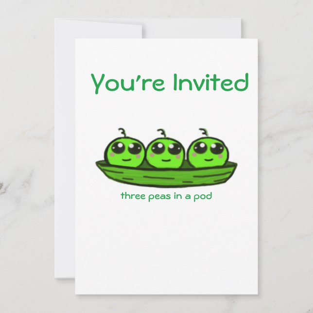 Einladung für eine Triplet-Babydusche (Vorderseite)