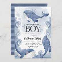 Einladung für eine Whale-Babydusche