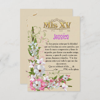 Einladung für Fest von 15 Jahren