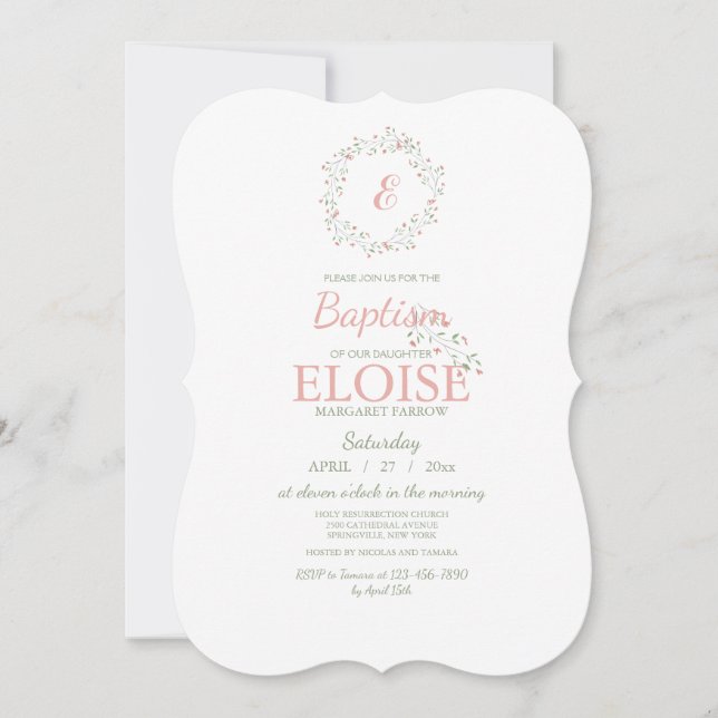 Einladung für gesegnetes Monogramm (Vorderseite)