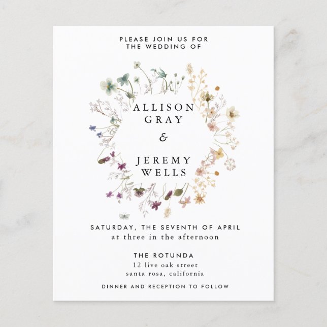 Einladung für Hochzeiten Budget Flyer (Vorne)