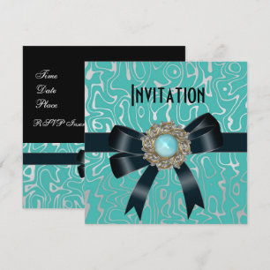 Einladung für jeden Anlass Schwarz Ultra Teal Jewe