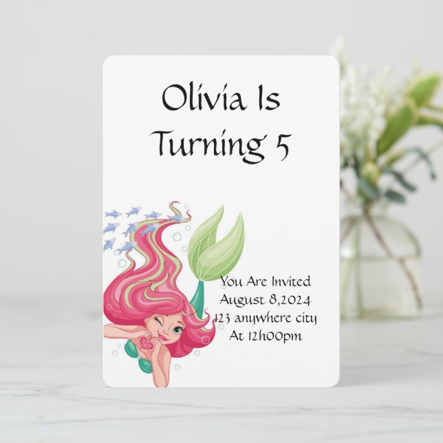 EINLADUNG FÜR MÄDCHEN AM GEBURTSTAG (Stehend Vorderseite)