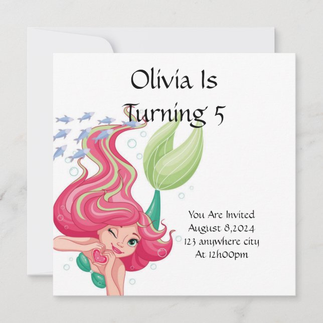 EINLADUNG FÜR MÄDCHEN AM GEBURTSTAG (Vorderseite)