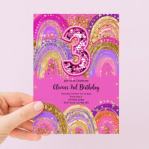 Einladung für Mädchen zum 3. Geburtstag