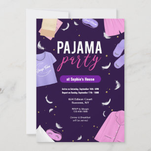 Einladung für Mädchen zur Pyjamaparty