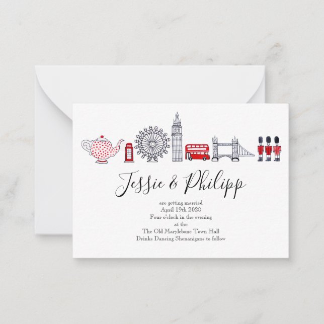 Einladung für maßgeschneiderte Hochzeiten (Vorderseite)