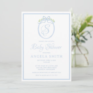 Einladung für Monogram Baby Shower