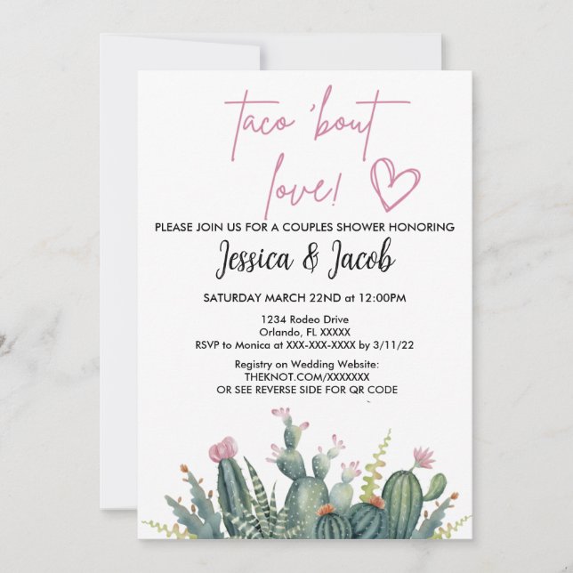 Einladung für Paare Dusche (Vorderseite)