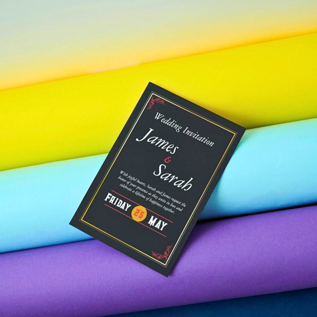 Einladung für Red & Gold-Hochzeiten (Von Creator hochgeladen)