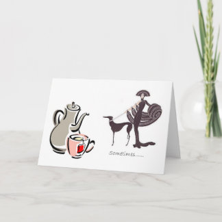 Einladung für Tee - Windhund und Extravagante Lady