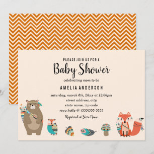 Einladung für Tribal Animal Sweet Baby Shower