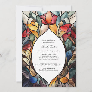 Einladung für verkettete Glass Baby-Dusche   elega