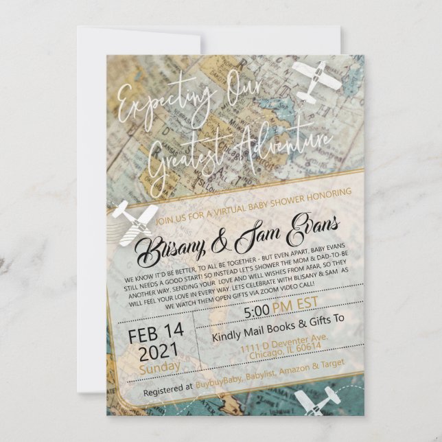 Einladung für Virtual Baby Shower (Vorderseite)