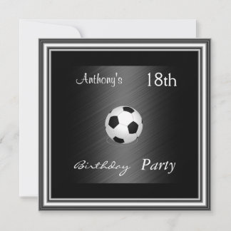 Einladung Fußball 18. Geburtstagsfeier silber