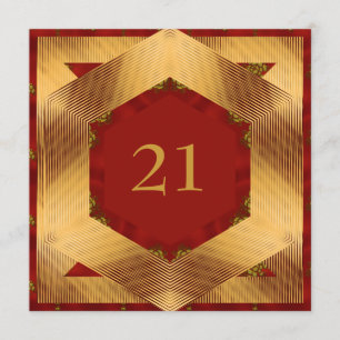 Einladung Geburtstag Abstrakt Rot Gelb