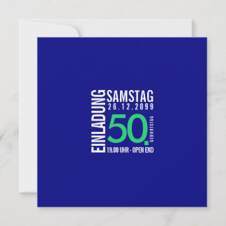 Einladung Geburtstag (Blau oder eigene Farben)