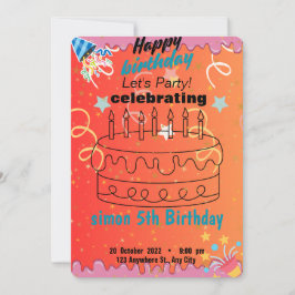 Einladung Geburtstag bunt