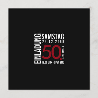 Einladung Geburtstag (Dunkelrot oder Wunschfarbe)