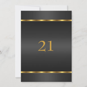Einladung Geburtstag Glamour Schwarz und Gold