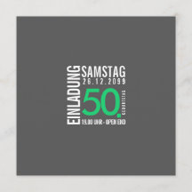 Einladung Geburtstag (Grau oder eigene Farben)