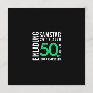 Einladung Geburtstag (Schwarz oder eigene Farben)