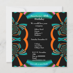 Einladung Geburtstags Abstrakte Grüne Alben