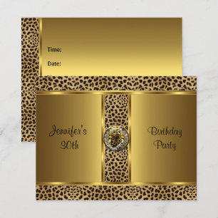 Einladung Geburtstagsfeier Gold Exotisch Wilde Leo
