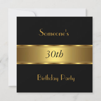 Einladung Geburtstagsparty Black Gold 30. 40. 50