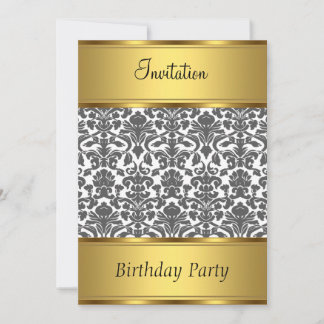 Einladung Geburtstagsparty Damask