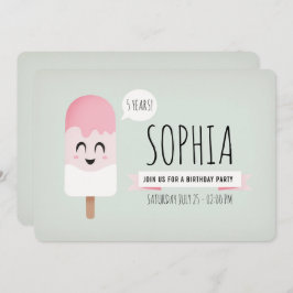 Einladung Geburtstagsparty Girl Niedlich Retro Ice