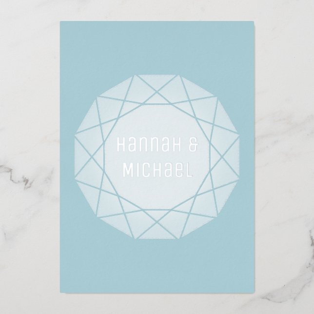 Einladung geometrischer Diamantfolien (Vorderseite)
