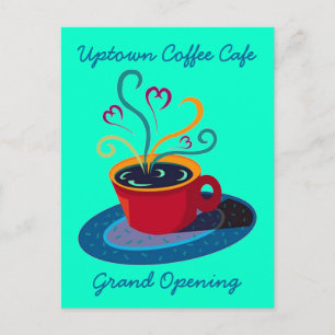 EINLADUNG GRAND ÖFFNUNG KAFFEE SHOP CAFE POSTCARD