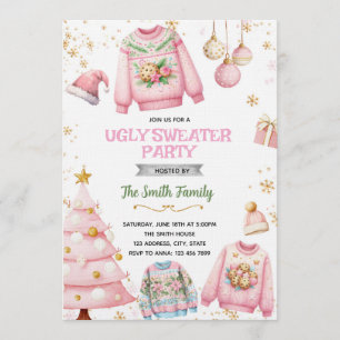 Einladung hässlicher rosa Sweater