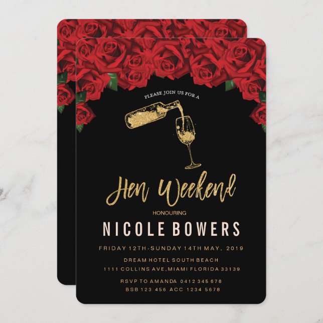Einladung Hen Weekend (Vorne/Hinten)
