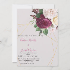 Einladung Hochzeit Elegant golden geometrisch