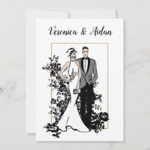 Einladung Hochzeit Elegante Mode Illustration